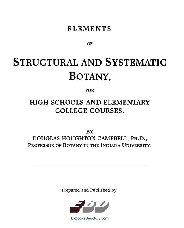 کتاب Elements Of Structural And Systematic Botany