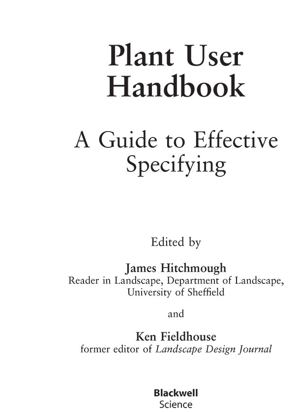کتابPlant user Handbook, A Guide to Effective Specifying